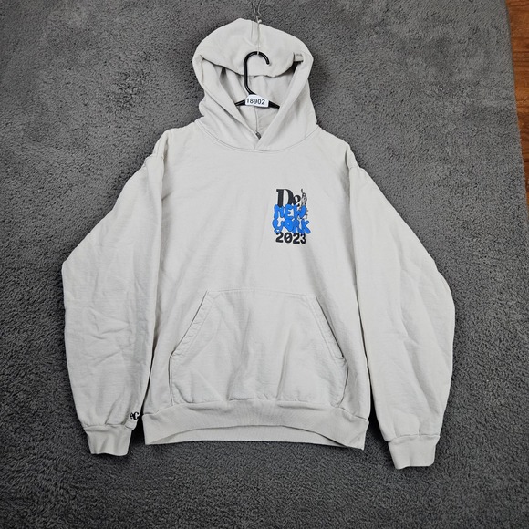 DeGods New York 2023 Graphic Hoodie Sweatshirt Men's Size Medium Cream